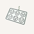 Feelings Communication Board showing happy, sad, angry, worried, scared and calm emotion faces.