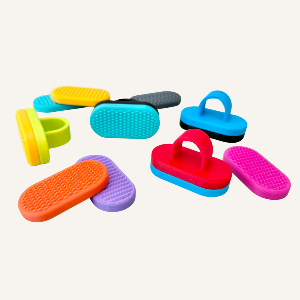 Stimz Magnetic Ring with finger loop and textured magnetic piece for repetitive magnetic fidgeting.