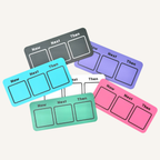Now, Next and Then Communication Boards in a selection of colours for visual routines and activity sequences.