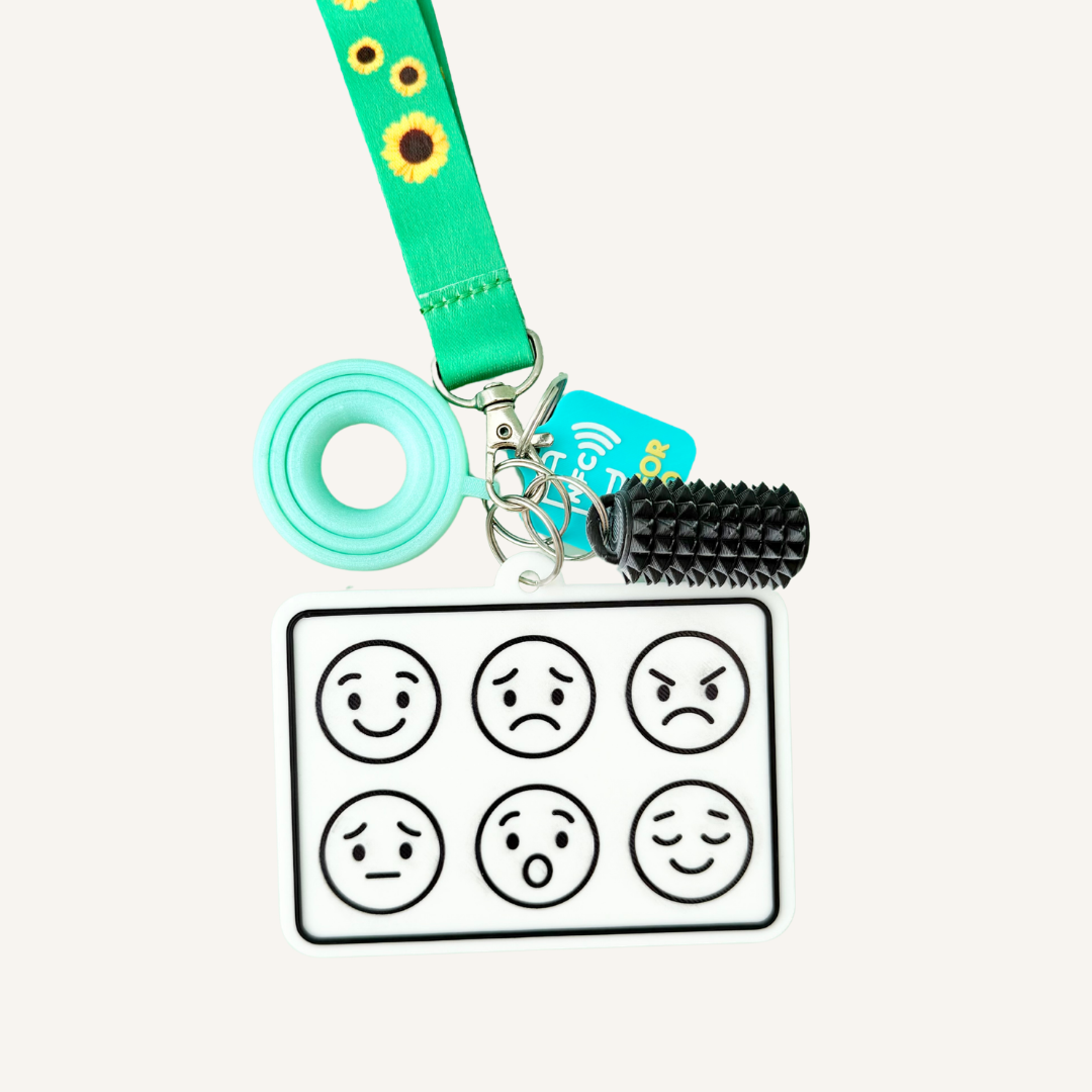 Portable Feelings Communication Board with six clear emotion faces for everyday visual communication.