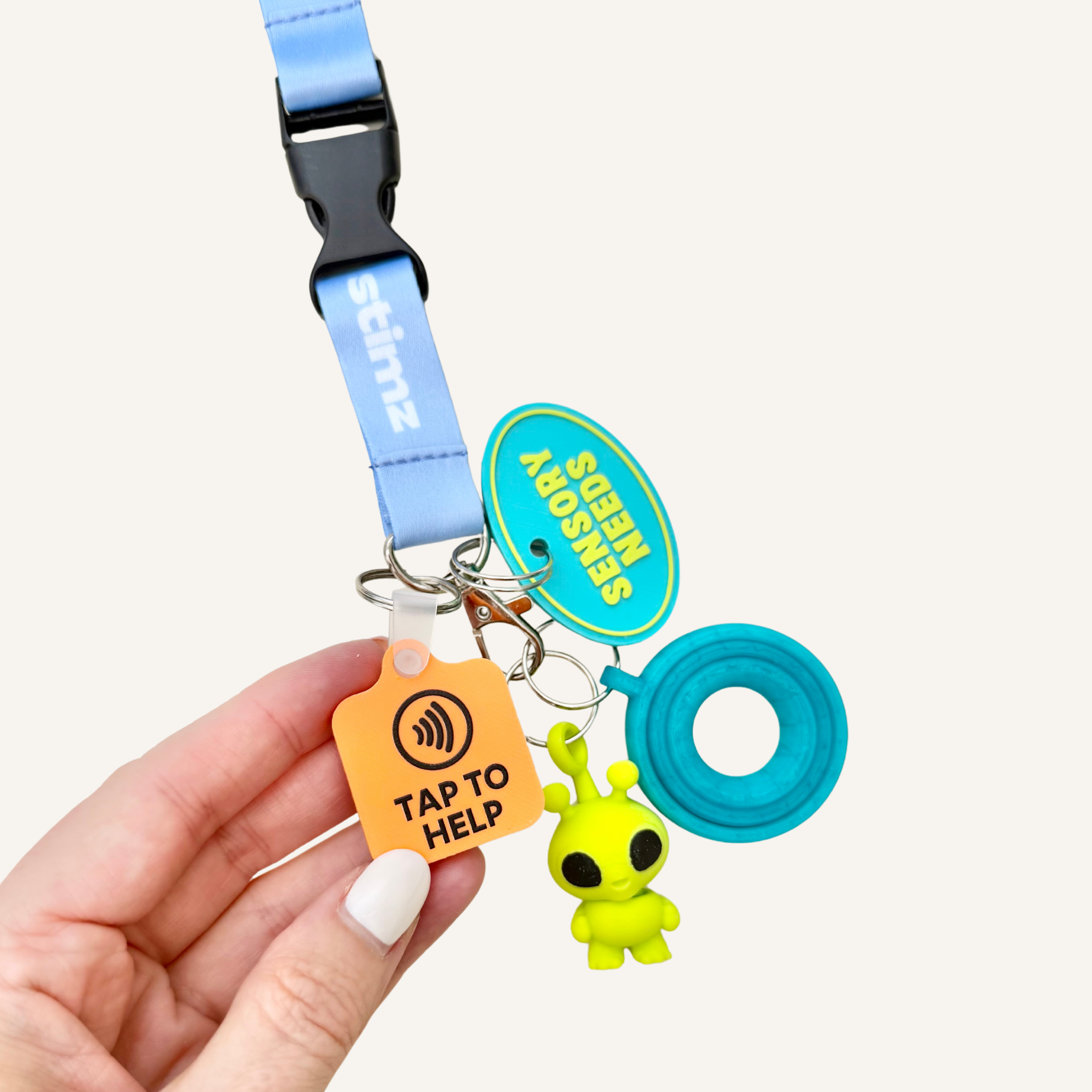 Visible Stimz Connect Support NFC Tag designed to help others quickly access important support information.